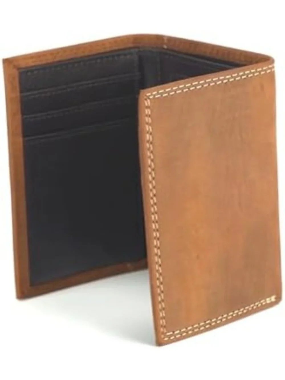 Men's Leather Trifold Wallet, Embossed Design, Stylish Medium Brown Accessory